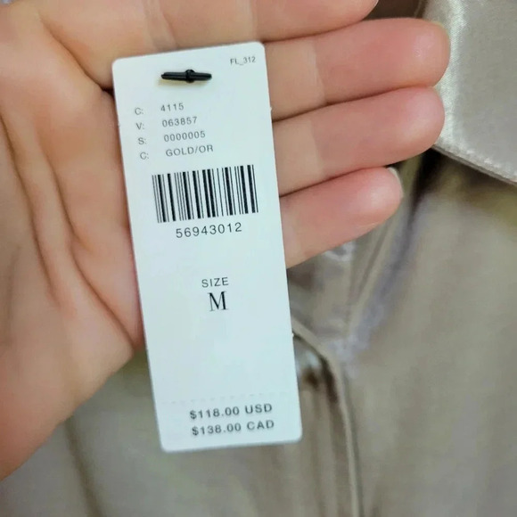 Anthropologie, New, Current Air Clemence Gold Shirt Jacket Shacket, Size Medium - Picture 12 of 13